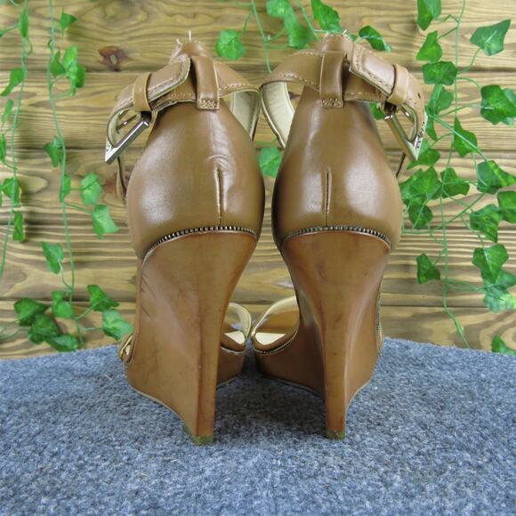 Guess Women's Brick Ankle Strap Brown Leather Sz‎ 9.5 Medium Gently Used 2025 - Picture 4 of 6